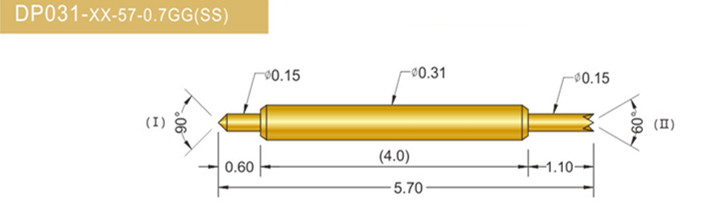 031雙頭探針、BGA雙頭測試針、雙向彈簧探針、帶彈簧雙頭針、雙頭針圖片